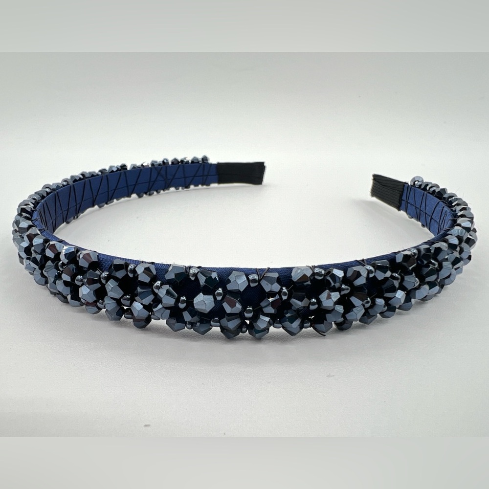 Navy Beaded Headband New